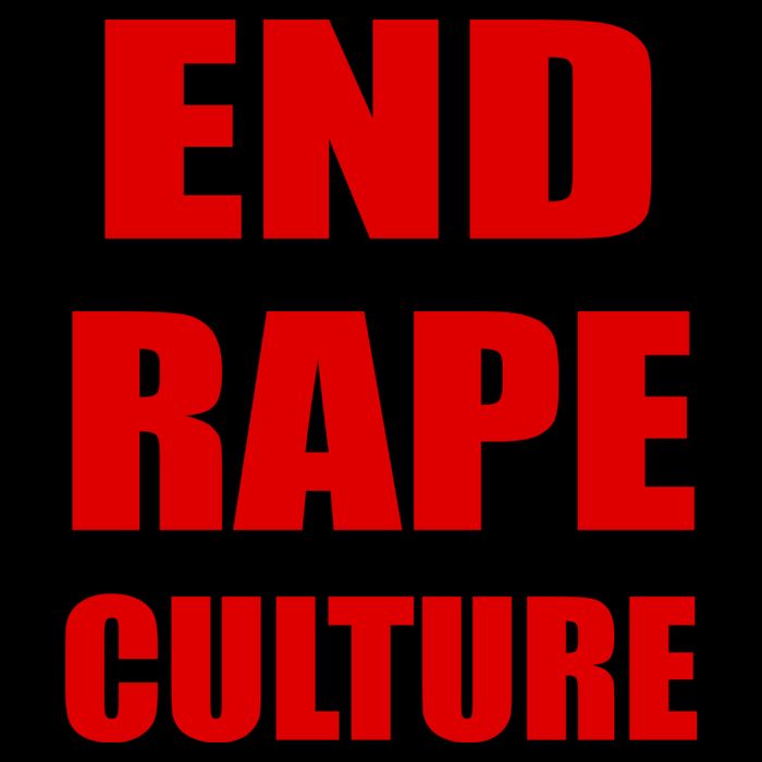 End Rape Culture Red Imprint Button