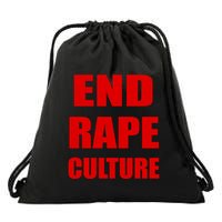 End Rape Culture Red Imprint Drawstring Bag