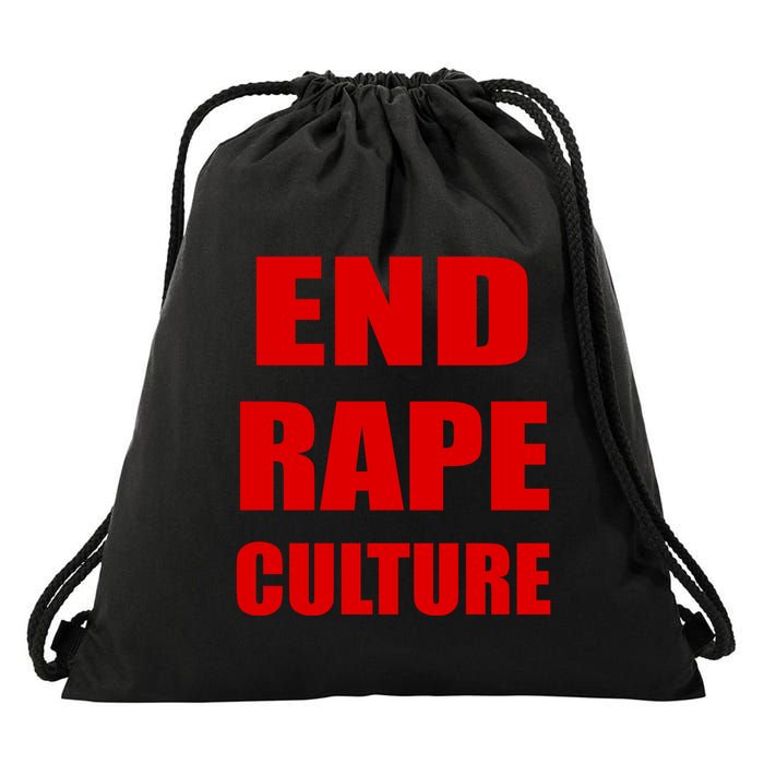 End Rape Culture Red Imprint Drawstring Bag