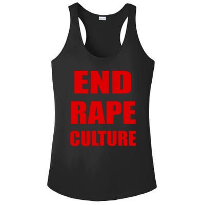 End Rape Culture Red Imprint Ladies PosiCharge Competitor Racerback Tank