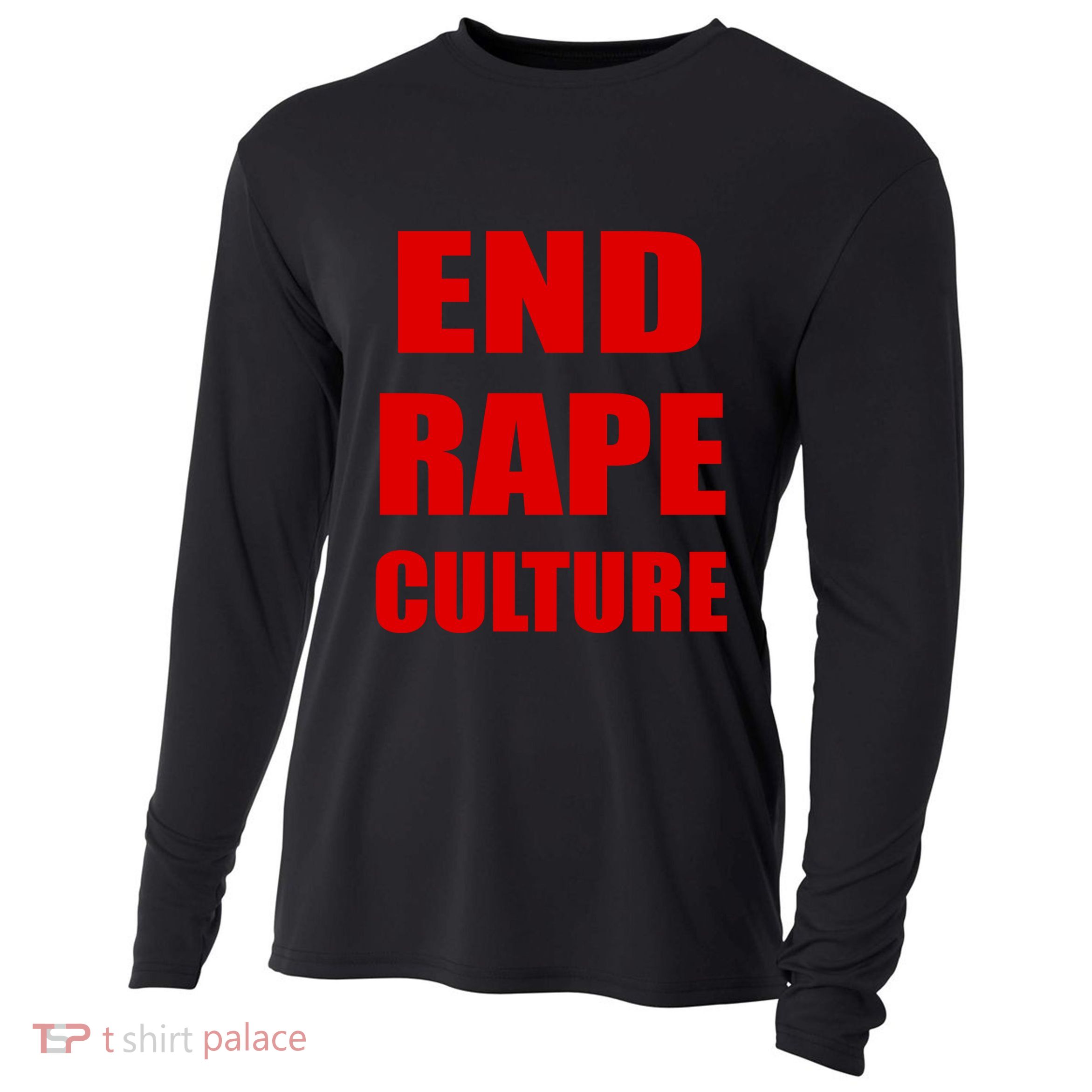End Rape Culture Red Imprint Cooling Performance Long Sleeve Crew