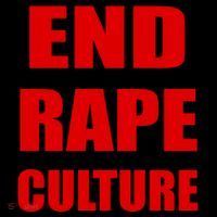 End Rape Culture Red Imprint Pom Pom 12in Knit Beanie