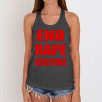 End Rape Culture Red Imprint Women's Knotted Racerback Tank