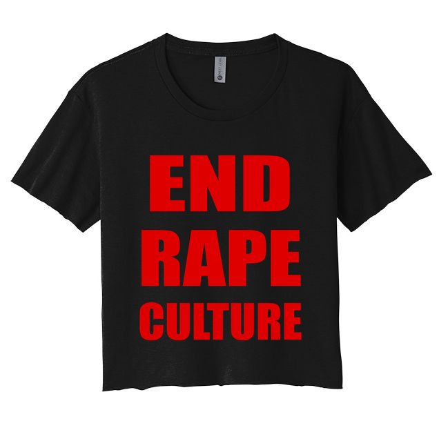End Rape Culture Red Imprint Crop Top