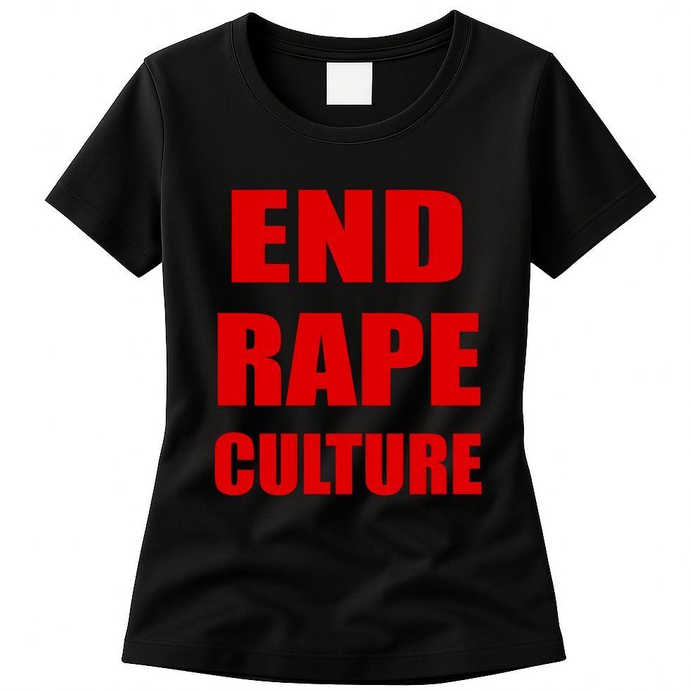 End Rape Culture Red Imprint Womens T-Shirt
