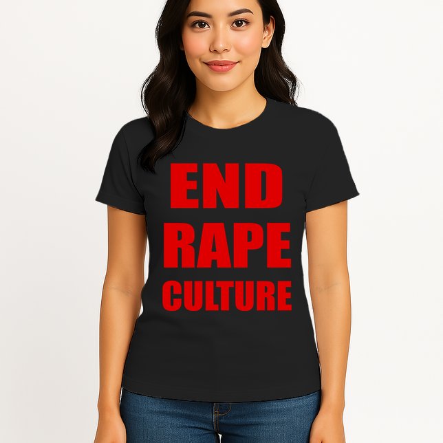 End Rape Culture Red Imprint Womens T-Shirt