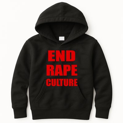 End Rape Culture Red Imprint Kids Hoodie