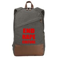 End Rape Culture Red Imprint Cotton Canvas Backpack