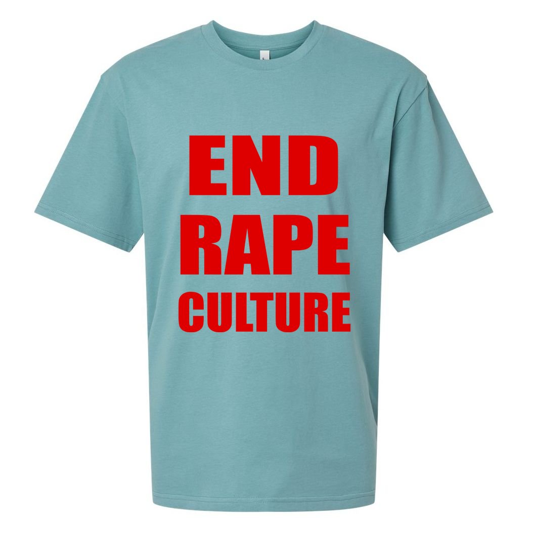 End Rape Culture Red Imprint Sueded Cloud Jersey T-Shirt