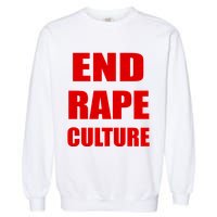 End Rape Culture Red Imprint Garment-Dyed Sweatshirt