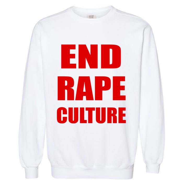 End Rape Culture Red Imprint Garment-Dyed Sweatshirt