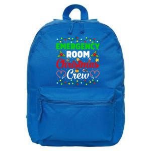 Emergency Room Christmas Crew Xmas Nurse Icu Funny Nursing Gift 16 in Basic Backpack