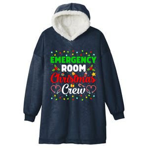 Emergency Room Christmas Crew Xmas Nurse Icu Funny Nursing Gift Hooded Wearable Blanket