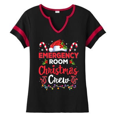 Emergency Room Christmas Crew Funny Christmas Nurse Crew Er Funny Gift Ladies Halftime Notch Neck Tee