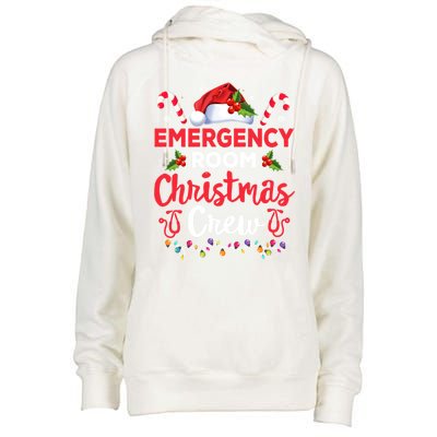 Emergency Room Christmas Crew Funny Christmas Nurse Crew Er Funny Gift Womens Funnel Neck Pullover Hood