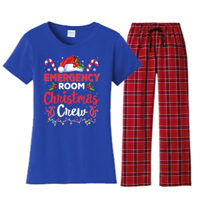 Emergency Room Christmas Crew Funny Christmas Nurse Crew Er Funny Gift Women's Flannel Pajama Set