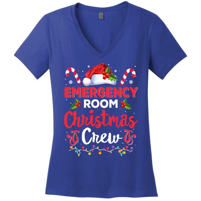 Emergency Room Christmas Crew Funny Christmas Nurse Crew Er Funny Gift Women's V-Neck T-Shirt