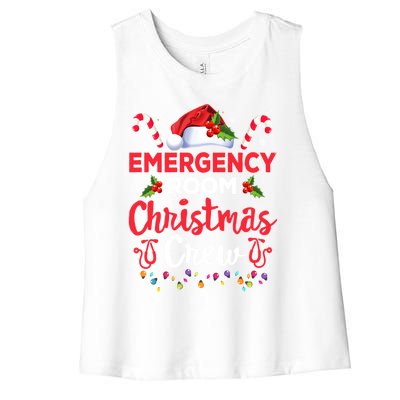 Emergency Room Christmas Crew Funny Christmas Nurse Crew Er Funny Gift Women's Racerback Cropped Tank