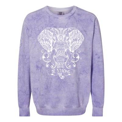 Elephant Reiki Dala And Yoga Native American Meditation Gift Colorblast Crewneck Sweatshirt