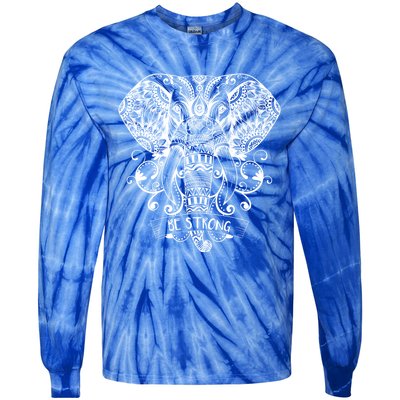 Elephant Reiki Dala And Yoga Native American Meditation Gift Tie-Dye Long Sleeve Shirt