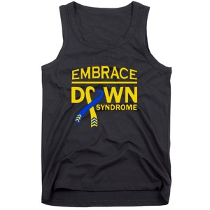 Embrace Ribbon Down Syndrome Awareness Gift Tank Top