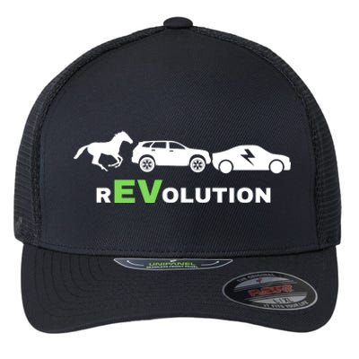 EV Revolution, Drive ECars EV Life Funny Electric Vehicle Flexfit Unipanel Trucker Cap