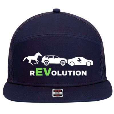 EV Revolution, Drive ECars EV Life Funny Electric Vehicle 7 Panel Mesh Trucker Snapback Hat