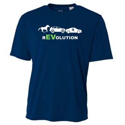 EV Revolution, Drive ECars EV Life Funny Electric Vehicle Cooling Performance Crew T-Shirt