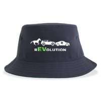 EV Revolution, Drive ECars EV Life Funny Electric Vehicle Sustainable Bucket Hat