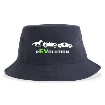 EV Revolution, Drive ECars EV Life Funny Electric Vehicle Sustainable Bucket Hat