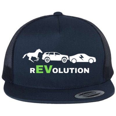 EV Revolution, Drive ECars EV Life Funny Electric Vehicle Flat Bill Trucker Hat