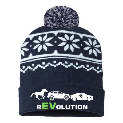 EV Revolution, Drive ECars EV Life Funny Electric Vehicle USA-Made Snowflake Beanie