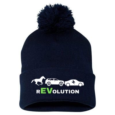 EV Revolution, Drive ECars EV Life Funny Electric Vehicle Pom Pom 12in Knit Beanie