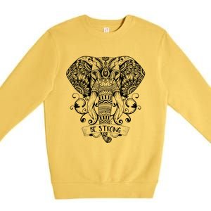 Elephant Reiki Dala And Yoga Native American Meditation Gift Premium Crewneck Sweatshirt