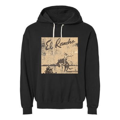 El Rancho Drivein Theatre Vintage Design San Jose Garment-Dyed Fleece Hoodie