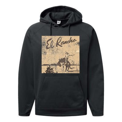 El Rancho Drivein Theatre Vintage Design San Jose Performance Fleece Hoodie