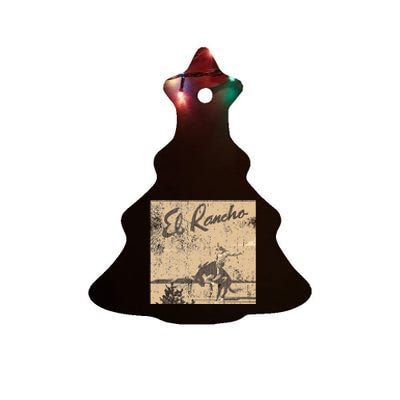 El Rancho Drivein Theatre Vintage Design San Jose Ceramic Tree Ornament