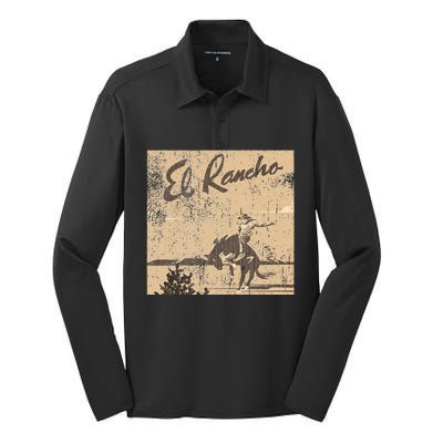 El Rancho Drivein Theatre Vintage San Jose Silk Touch Performance Long Sleeve Polo