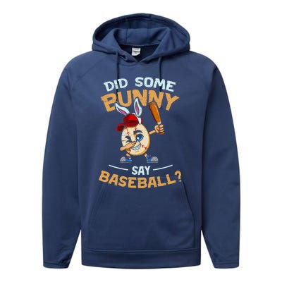 Easter Rabbit Egg Did Some Bunny Say Baseball Dabbing Cap Meaningful Gift Performance Fleece Hoodie