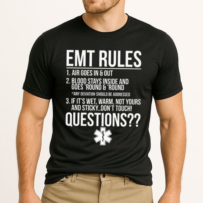 EMT Rules Emergency Medical Technician Cooling Performance Crew T-Shirt