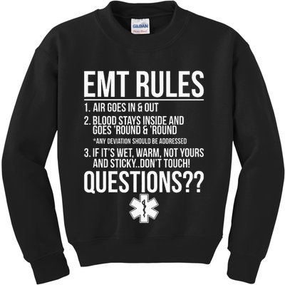 EMT Rules Emergency Medical Technician Kids Sweatshirt
