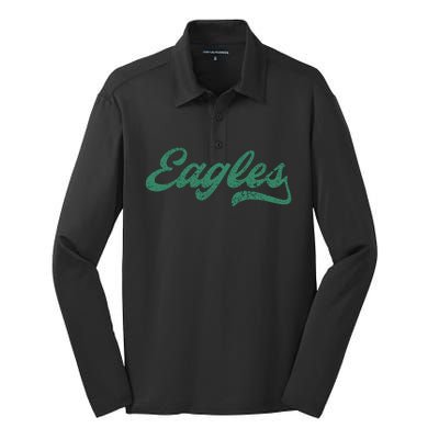 Eagles Retro Silk Touch Performance Long Sleeve Polo