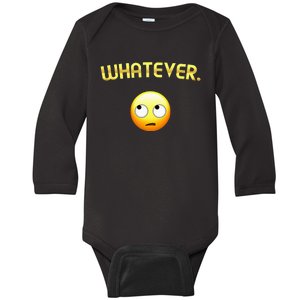 Eye Roll Emo Smile Sarcastic Whatever Sarcasm Eye Rolling Baby Long Sleeve Bodysuit