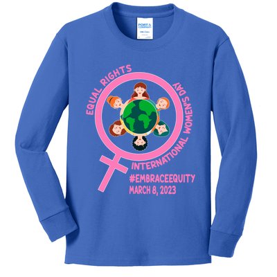 Equa Rights Embrace Equity: International 'S Day Gift Kids Long Sleeve Shirt