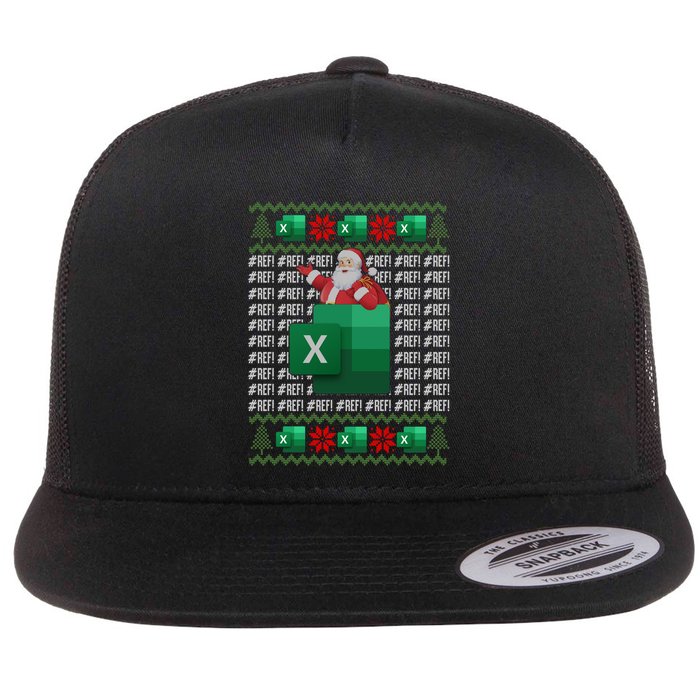 Excel Ref Error Spreadsheet Cpa Accountant Christmas Funny Gift Flat Bill Trucker Hat
