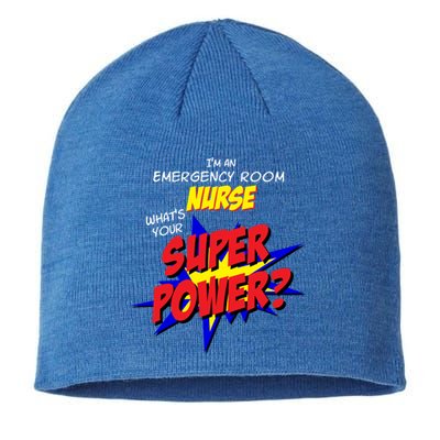 Emergency Room Er Nursing Scrubs Superhero Nurse Superpower Gift Sustainable Beanie