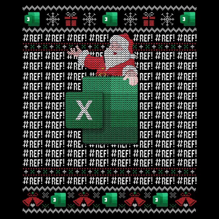 Excel REF Error Spreadsheet Ugly Christmas Sweater  Flat Bill Trucker Hat