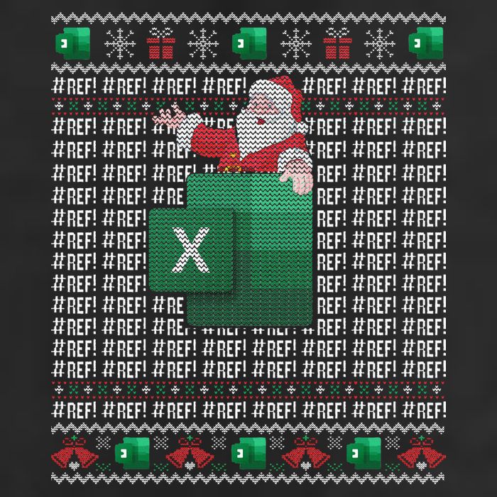 Excel REF Error Spreadsheet Ugly Christmas Sweater  Trucker Hat