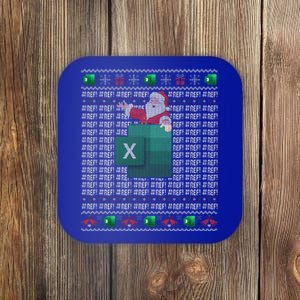 Excel REF Error Spreadsheet Ugly Christmas Sweater  Coaster