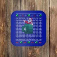 Excel REF Error Spreadsheet Ugly Christmas Sweater  Coaster